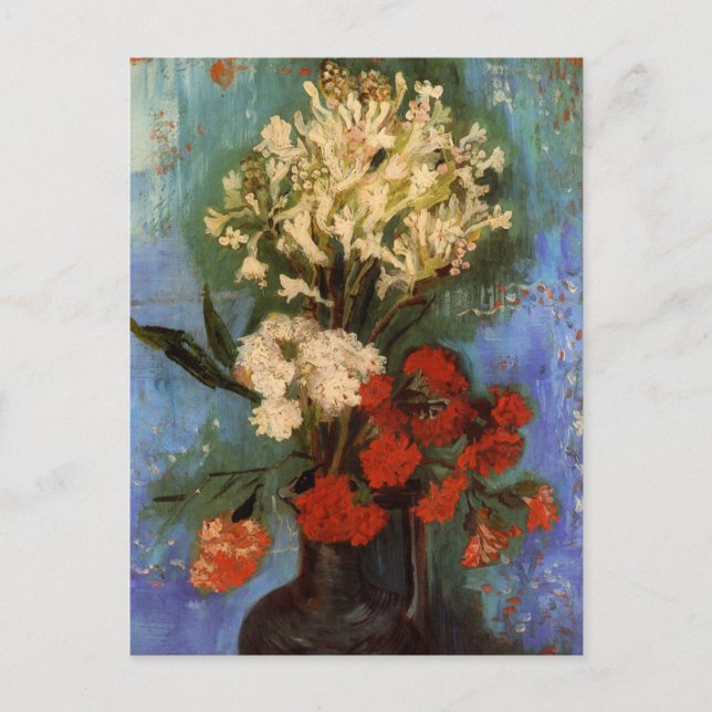 Van Gogh Vase with Carnations and Other Flowers Postcard (Front)