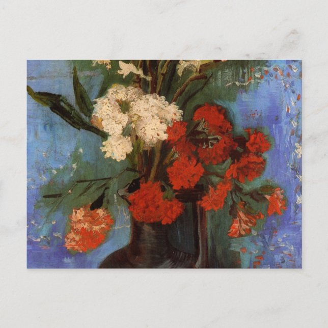 Van Gogh Vase with Carnations and Other Flowers Postcard (Front)