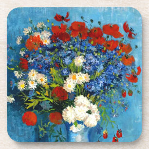 Van Gogh Vase with Cornflowers and Poppies Coaster