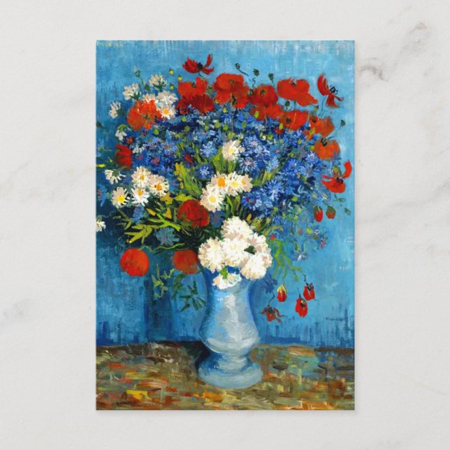 Van Gogh Vase with Cornflowers and Poppies Enclosure Card (Front)