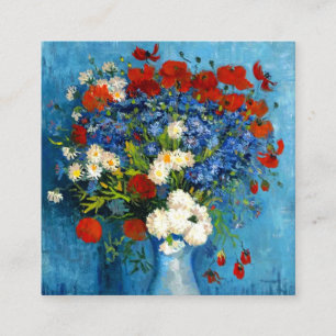 Van Gogh Vase with Cornflowers and Poppies Enclosure Card