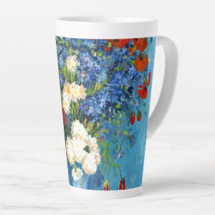 Van Gogh Vase with Cornflowers and Poppies Latte Mug