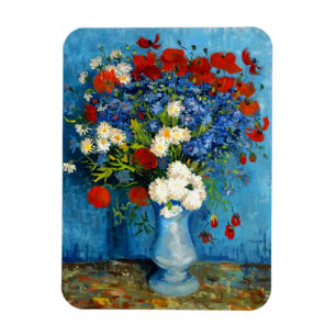 Van Gogh Vase with Cornflowers and Poppies Magnet