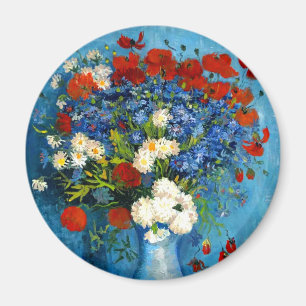 Van Gogh Vase with Cornflowers and Poppies Magnet