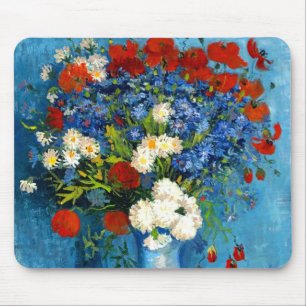 Van Gogh Vase with Cornflowers and Poppies Mouse Pad