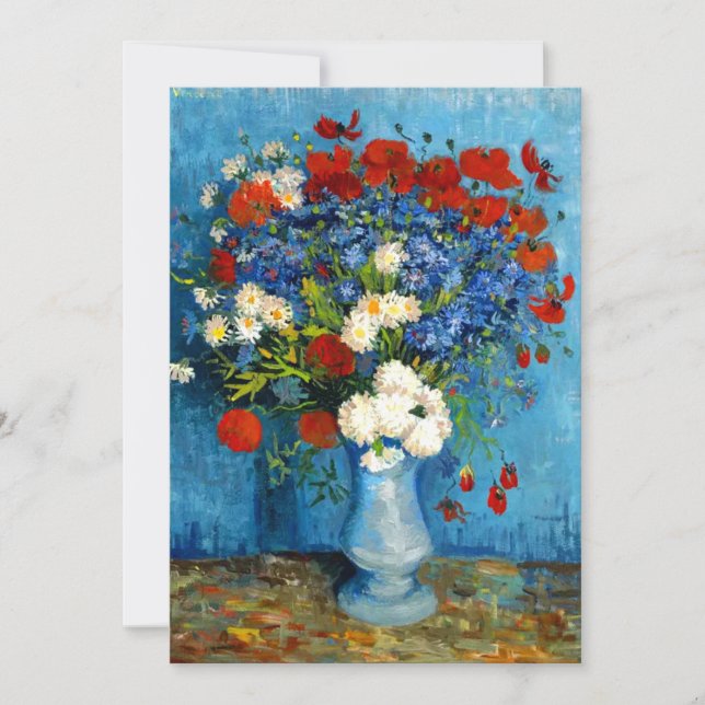Van Gogh Vase with Cornflowers and Poppies Save The Date (Front)