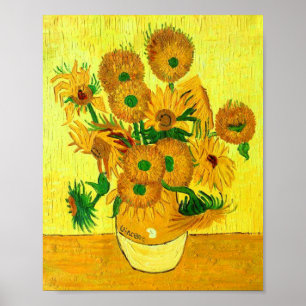  Van Gogh Vase with Fifteen Sunflowers Poster