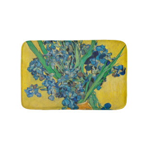 Van Gogh Vase with Irises Classic Impressionism Bath Mat