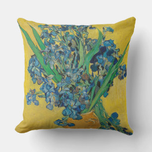 Van Gogh Vase with Irises Classic Impressionism Cushion