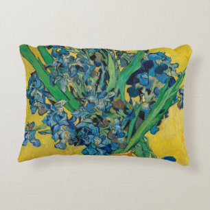 Van Gogh Vase with Irises Classic Impressionism Decorative Cushion