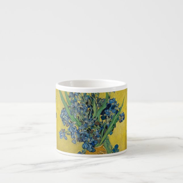 Van Gogh Vase with Irises Classic Impressionism Espresso Cup (Front)