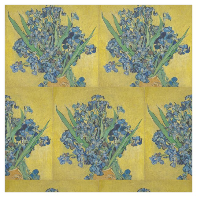 Van Gogh Vase with Irises Classic Impressionism Fabric (Swatch)