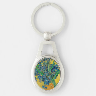 Van Gogh Vase with Irises Classic Impressionism Key Ring