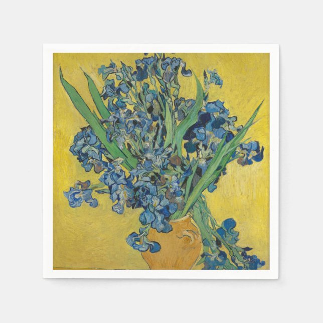 Van Gogh Vase with Irises Classic Impressionism Napkin (Front)