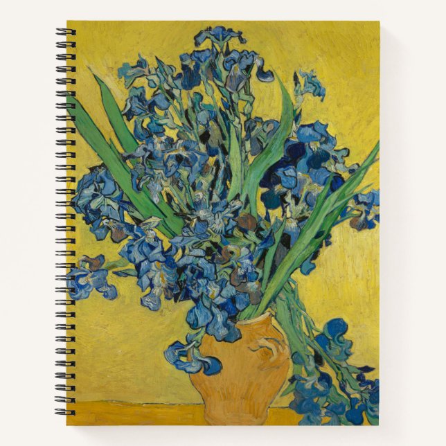 Van Gogh Vase with Irises Classic Impressionism Notebook (Front)