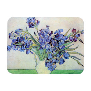 Van Gogh Vase with Irises, Vintage Floral Fine Art Magnet