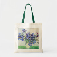 Van Gogh Vase with Irises, Vintage Floral Fine Art