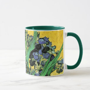 Van Gogh - Vase with Irises Yellow Background Mug