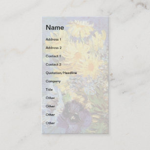 Van Gogh - Vase With Lilacs, Daisies And Anemones Business Card