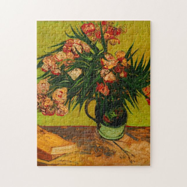 Van Gogh Vase With Oleanders And Books Floral Art Jigsaw Puzzle (Vertical)