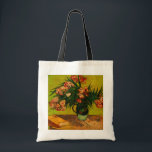Van Gogh Vase With Oleanders And Books Floral Art Tote Bag<br><div class="desc">Vincent Van Gogh Vase With Oleanders And Books Floral Fine Art Painting "Vase with Oleanders and Books" is a floral still life painting by Dutch Post-Impressionist artist Vincent van Gogh, featuring a bouquet of oleander flowers and books on a table. Vincent described oleanders as joyous, life-affirming flowers that bloomed "inexhaustibly"...</div>