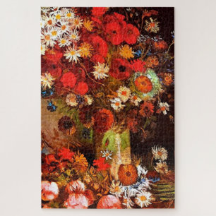 Van Gogh - Vase with Poppies, Cornflowers, Peonies Jigsaw Puzzle