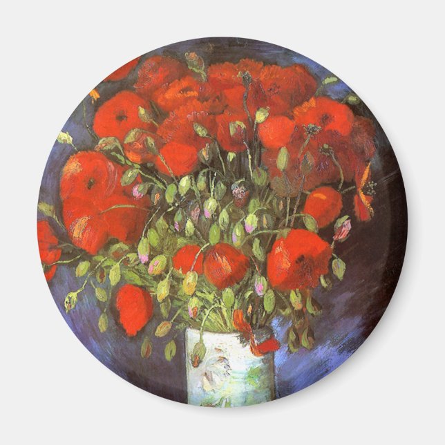Van Gogh: Vase with Red Poppies Magnet (Front)