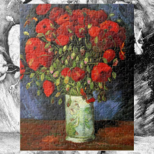 Van Gogh Vase with Red Poppies, Vintage Fine Art Jigsaw Puzzle
