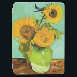 Van Gogh, Vase with Three Sunflowers iPad Air Cover<br><div class="desc">Vincent van Gogh's famous painting,  Vase with Three Sunflowers</div>