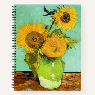 Van Gogh, Vase with Three Sunflowers Notebook