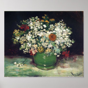 Van Gogh - Vase with Zinnias and Other Flowers Poster