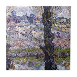 Van Gogh View Arles Flowering Garden Ceramic Tile