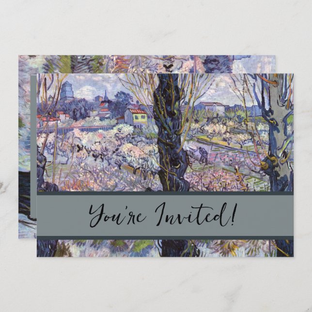 Van Gogh View Arles Flowering Garden Invitation (Front/Back)