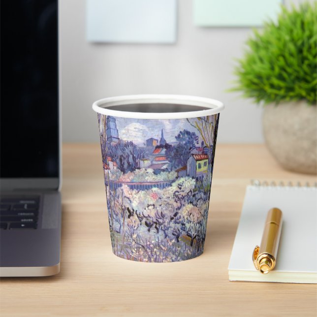 Van Gogh View Arles Flowering Garden Paper Cups (Insitu)