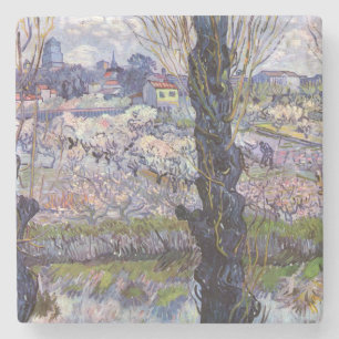 Van Gogh View Arles Flowering Garden Stone Coaster