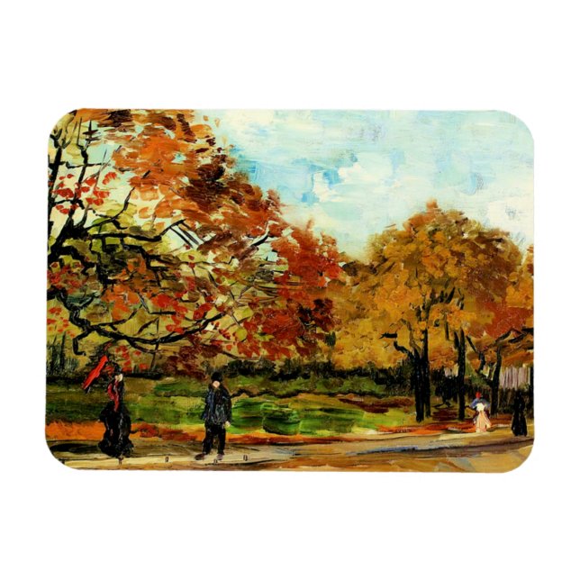 Van Gogh - View of a Park in Paris Magnet (Horizontal)