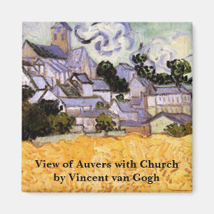 Van Gogh View of Auvers with Church, Fine Art Magnet