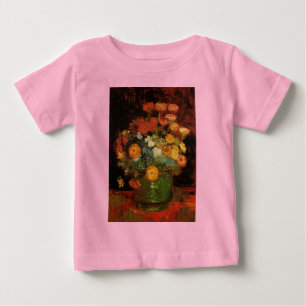 Van Gogh Vintage Painting Vase Flowers Blossoms Baby T-Shirt