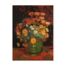 Van Gogh Vintage Painting Vase Flowers Blossoms