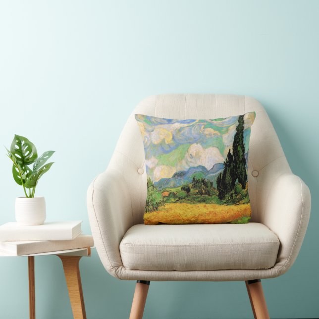 Van Gogh Wheat Field w Cypresses at Haute Galline Cushion (Chair)