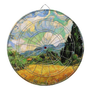 Van Gogh Wheat Field w Cypresses at Haute Galline Dartboard