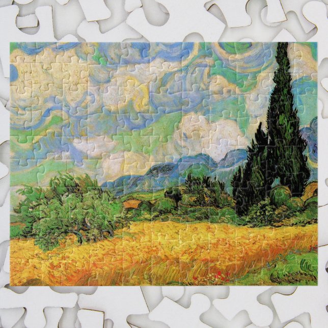 Van Gogh Wheat Field w Cypresses at Haute Galline Jigsaw Puzzle (Creator Uploaded)