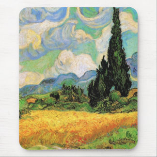 Van Gogh Wheat Field w Cypresses at Haute Galline Mouse Pad