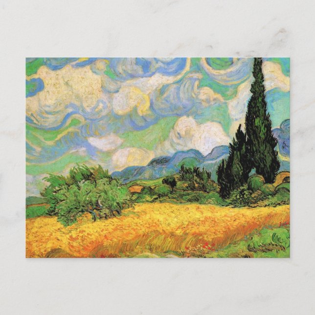 Van Gogh Wheat Field w Cypresses at Haute Galline Postcard (Front)