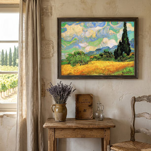 Van Gogh Wheat Field w Cypresses at Haute Galline Poster