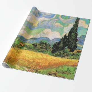 Van Gogh Wheat Field w Cypresses at Haute Galline Wrapping Paper