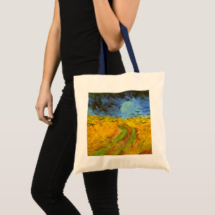 Van Gogh Wheat Field with Crows, Vintage Fine Art Tote Bag