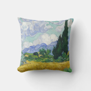 Van Gogh Wheat Field with Cypresses Art Cushion