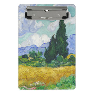 Van Gogh Wheat Field with Cypresses Art Mini Clipboard