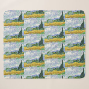 Van Gogh Wheat Field with Cypresses Art Sherpa Blanket
